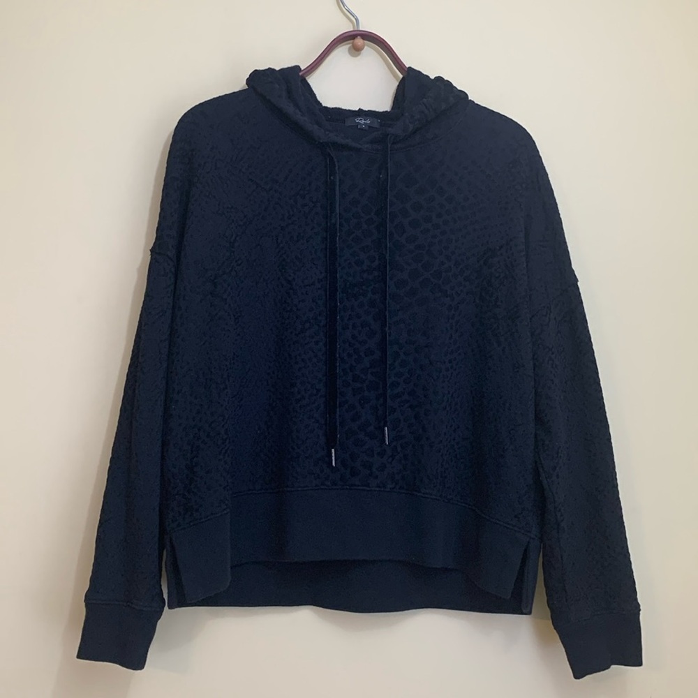 Rails | Black Nico Flocked Cobra Cotton Model Loungewear Hoodie Sweatshirt S - Picture 3 of 17